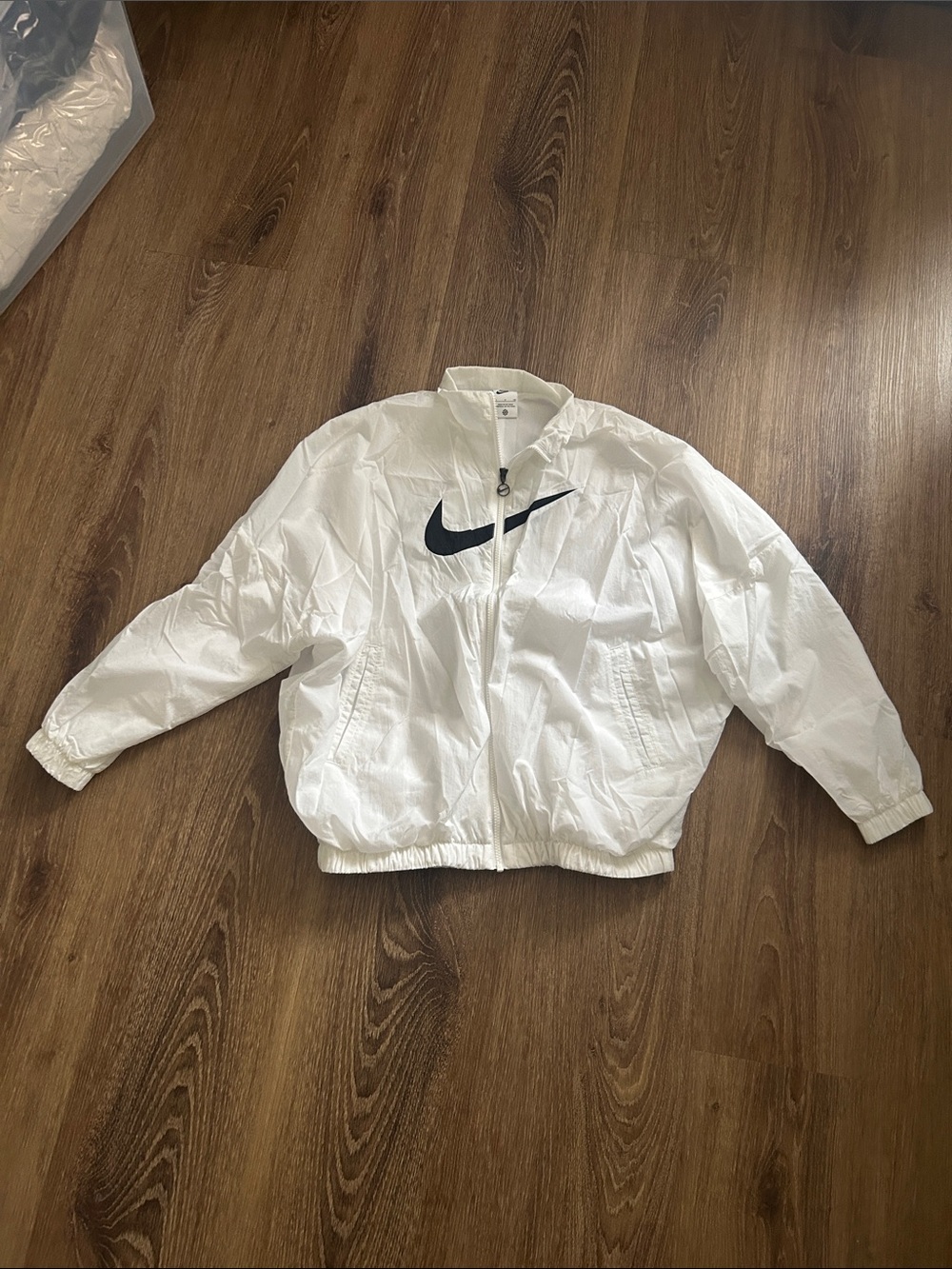 Nike White Jacket with Black Swoosh